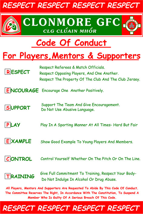 Clonmore GFC Code of Conduct
